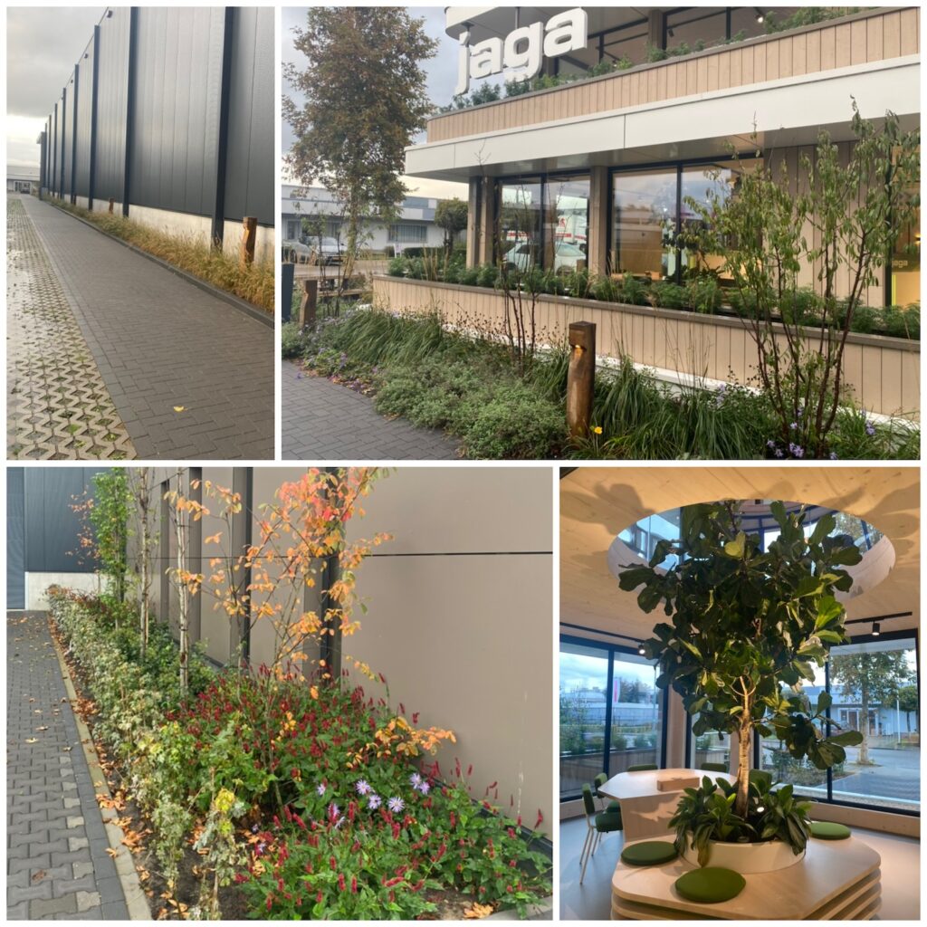 Groenontwerp nieuw bedrijfspand van Jaga